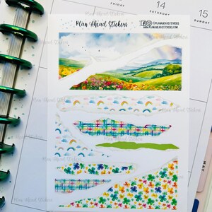Shenanigans & Sparkles Adesivi per Bullet Journaling Planner in carta strappata Happy Planner Erin Condren Hobonichi Cousin A5 marzo San Patrizio