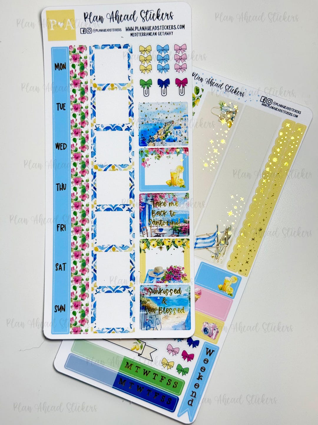 DELUXE FOILED Mediterranean Getaway Hobonichi Weeks WEEKLY Sticker ...