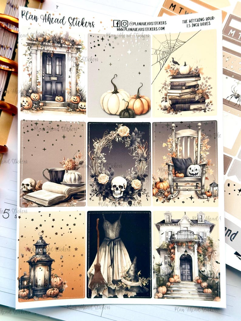 Foiled Witching Hour Planner Stickers: Halloween Weekly Kit - Etsy