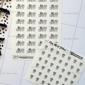 Get Coffee (104) Icon Bullet Journaling Planner Stickers Happy Planner Erin Condren Hobonichi Weeks & Cousin A5 Wide