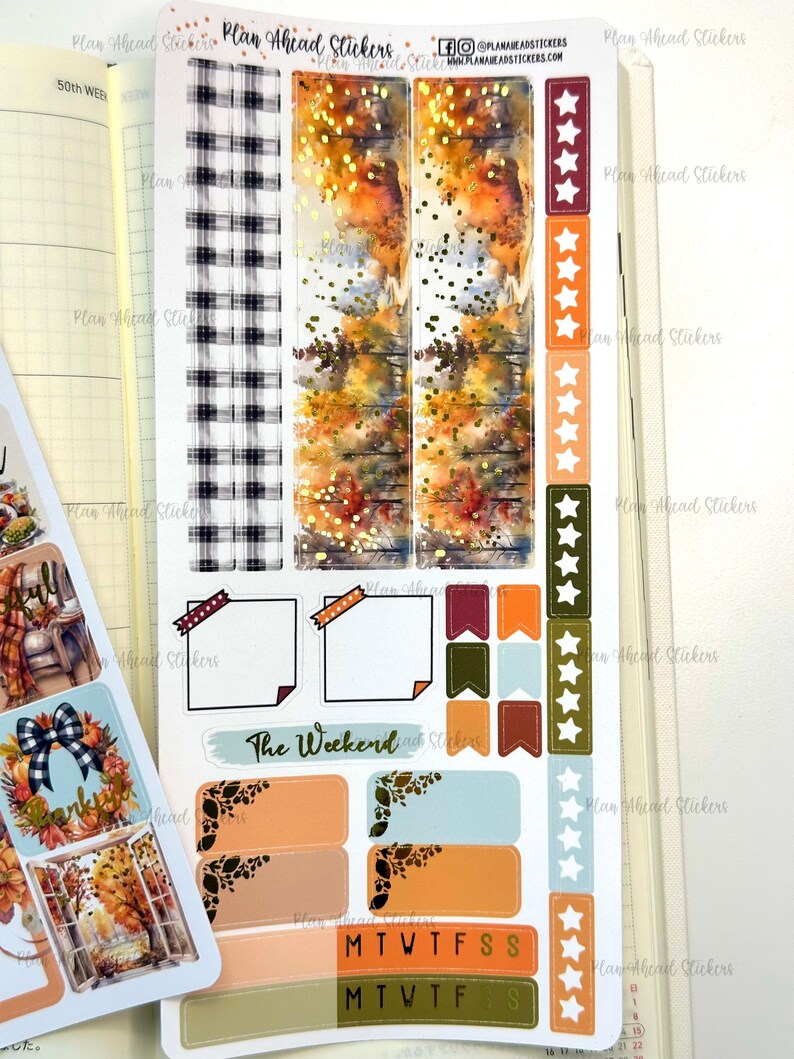 DELUXE FOILED Harvest Whispers Hobonichi Weeks WEEKLY Sticker Planner ...