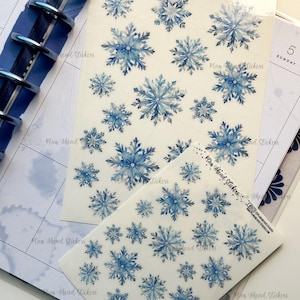 Winterliche Schneeflocken glänzend klar oder matt Washi Aufkleber Erin Condren Bullet Journal Happy Planner Scrapbook Aufkleber Winter Dezember