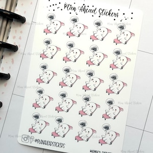 Whimsey the Ghost Therapy Icon Bullet Journal Planner Stickers Card Making Happy Planner Erin Condren Hobonichi Weeks & Cousin A5