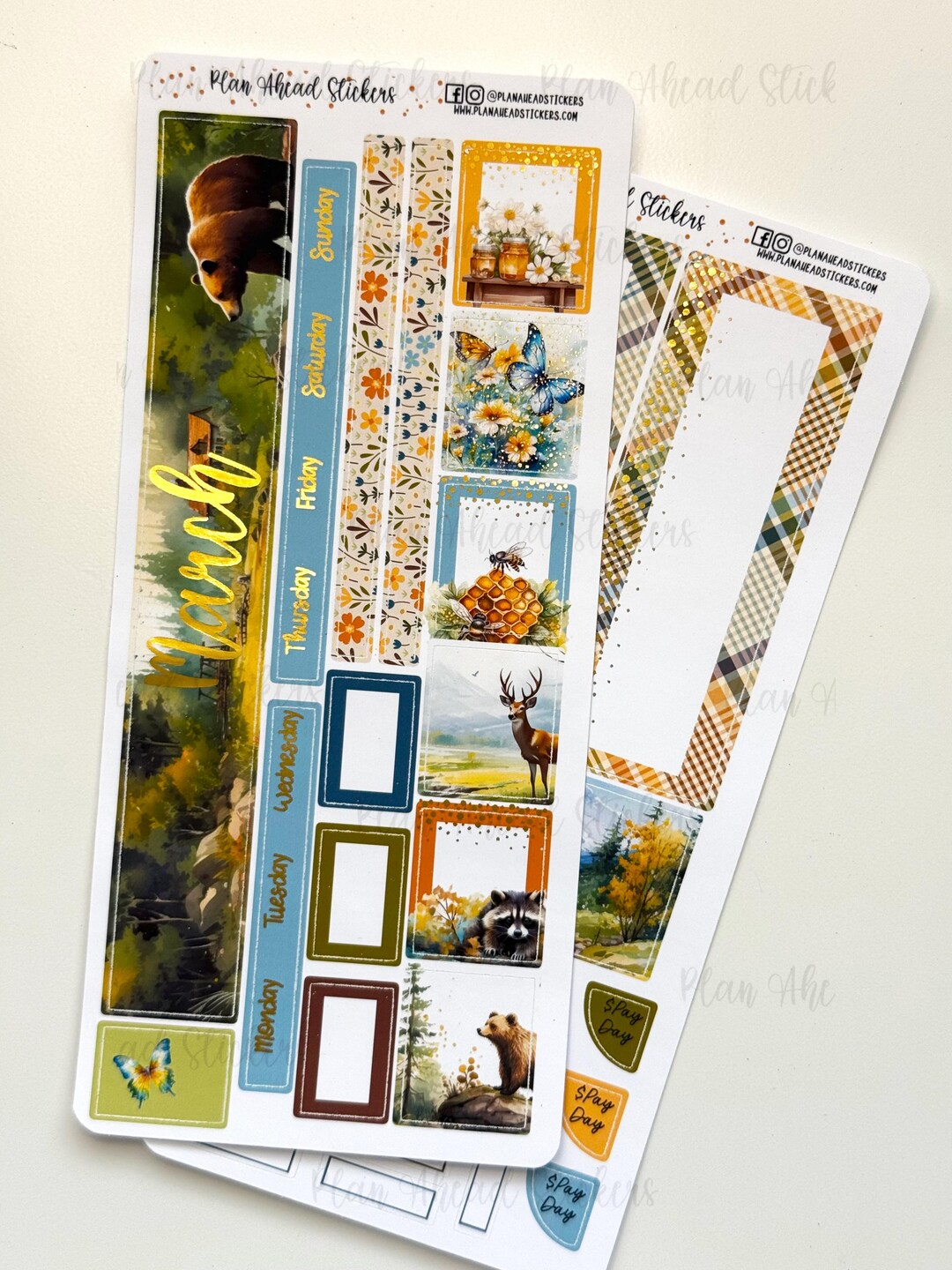 FOILED Awakening Spring March Hobonichi Weeks MONTHLY Sticker Planner ...