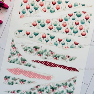 Merry Memories Torn Paper Bullet Journaling Planner Adesivi Creazione di biglietti Happy Planner Erin Condren Hobonichi Cousin A5 Natale Dicembre