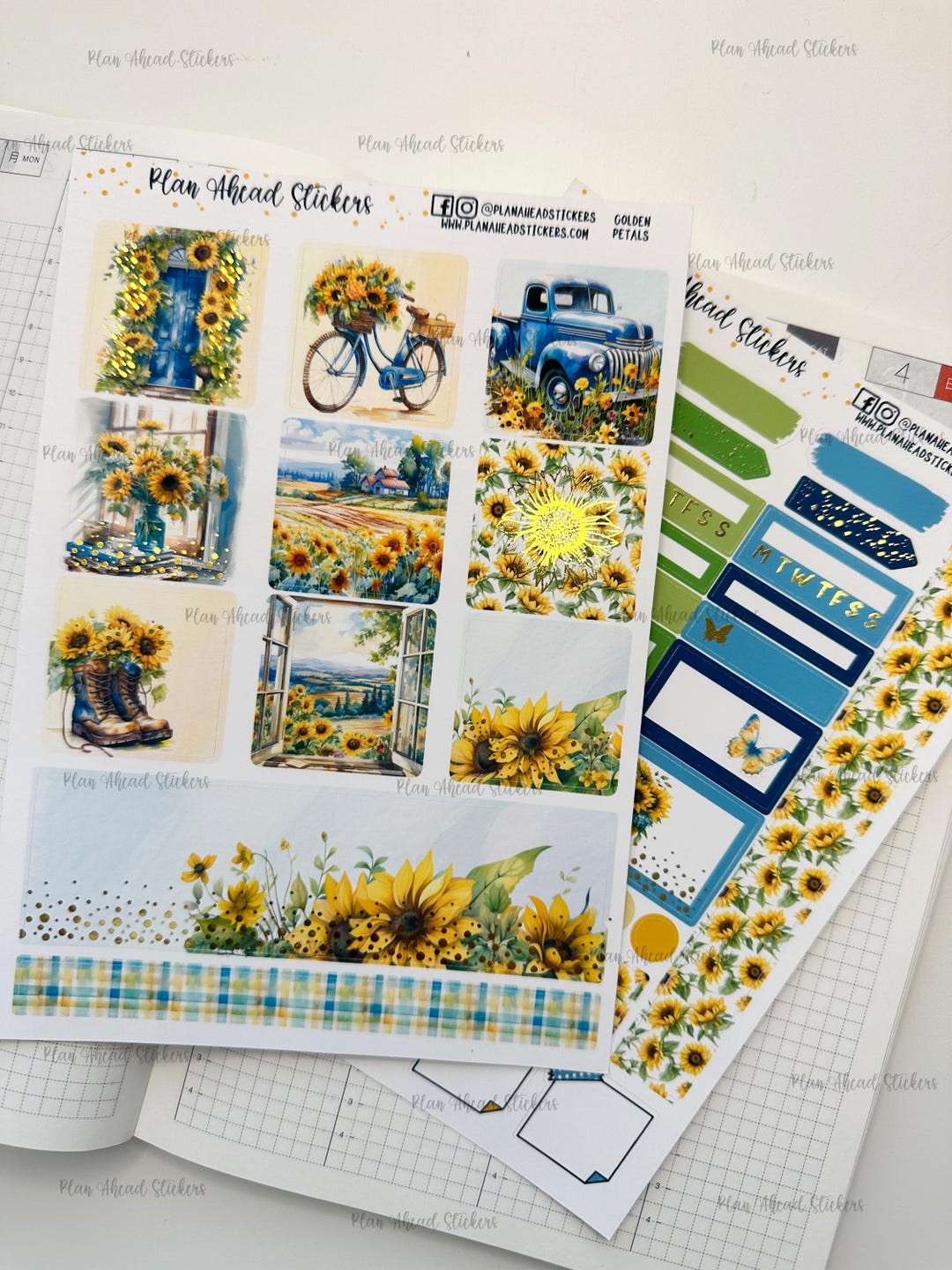 LAST CHANCE Deluxe FOILED Golden Petals Hobonichi Cousin 2 Page Weekly ...