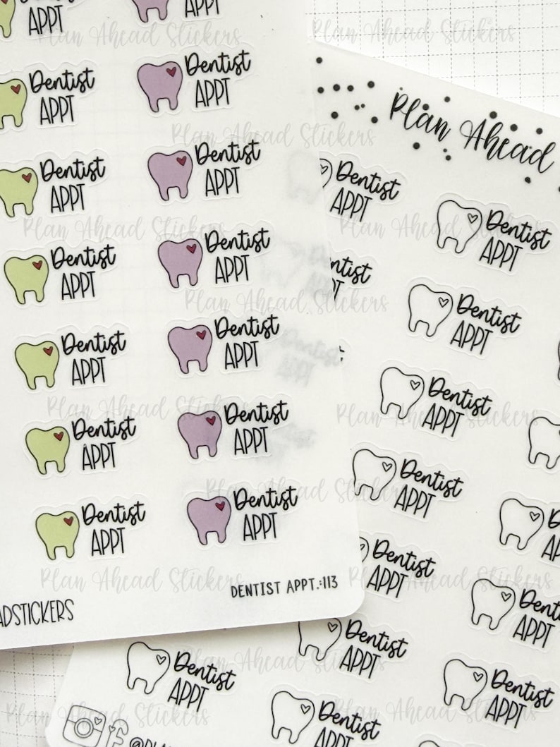 DENTIST Appointment (113) Icon Bullet Journaling Planner Stickers ...