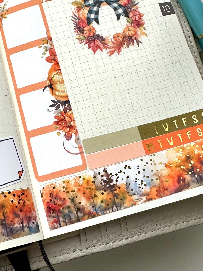 DELUXE FOILED Harvest Whispers Hobonichi Weeks WEEKLY Sticker Planner ...