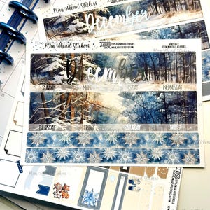 FOLIERT 7x9 MONAT Erin Condren Happy Planner Classic Überschrift 1,5 Zoll Planer Winterlich Verschneit November Dezember Januar