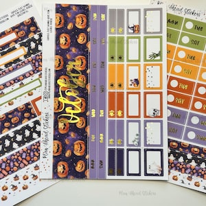 FOILED Laurel Denise Horizontal & Vertical Classic Planner Stickers Ghouls Just Wanna Have Fun Halloween October Fall Autumn