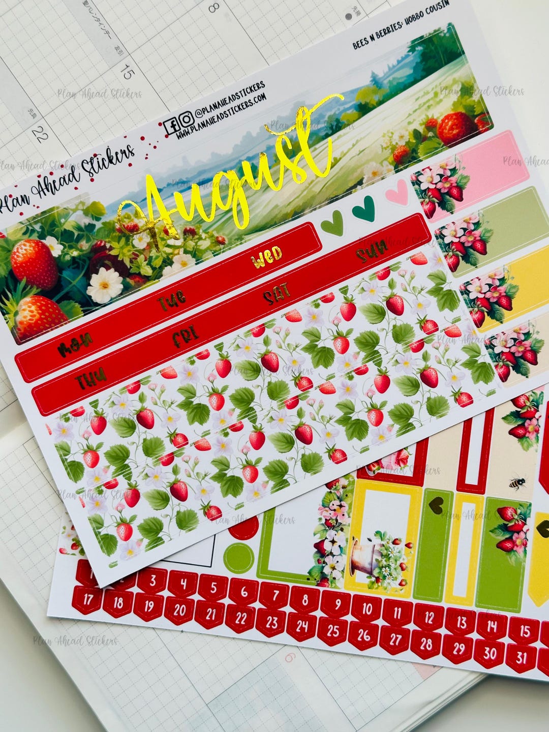 LAST CHANCE! FOILED Bees N Berries Hobonichi Cousin Monthly 2 Page ...
