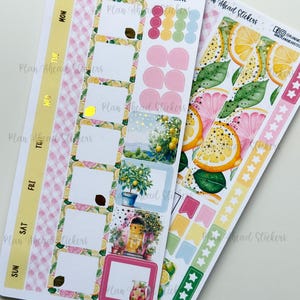 DELUXE FOILED Lemon Grove Hobonichi Weeks WEEKLY Sticker Planner Kit Lemonade Summer Collection June July August