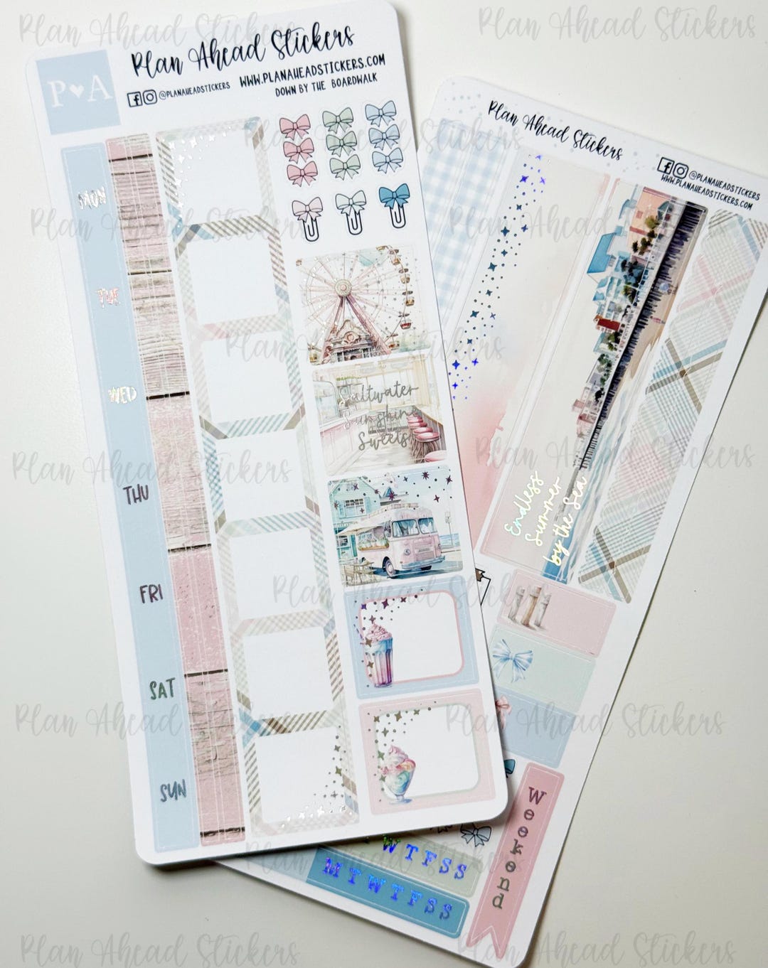 DELUXE FOILED Down by the Boardwalk Hobonichi Weeks WEEKLY Sticker ...