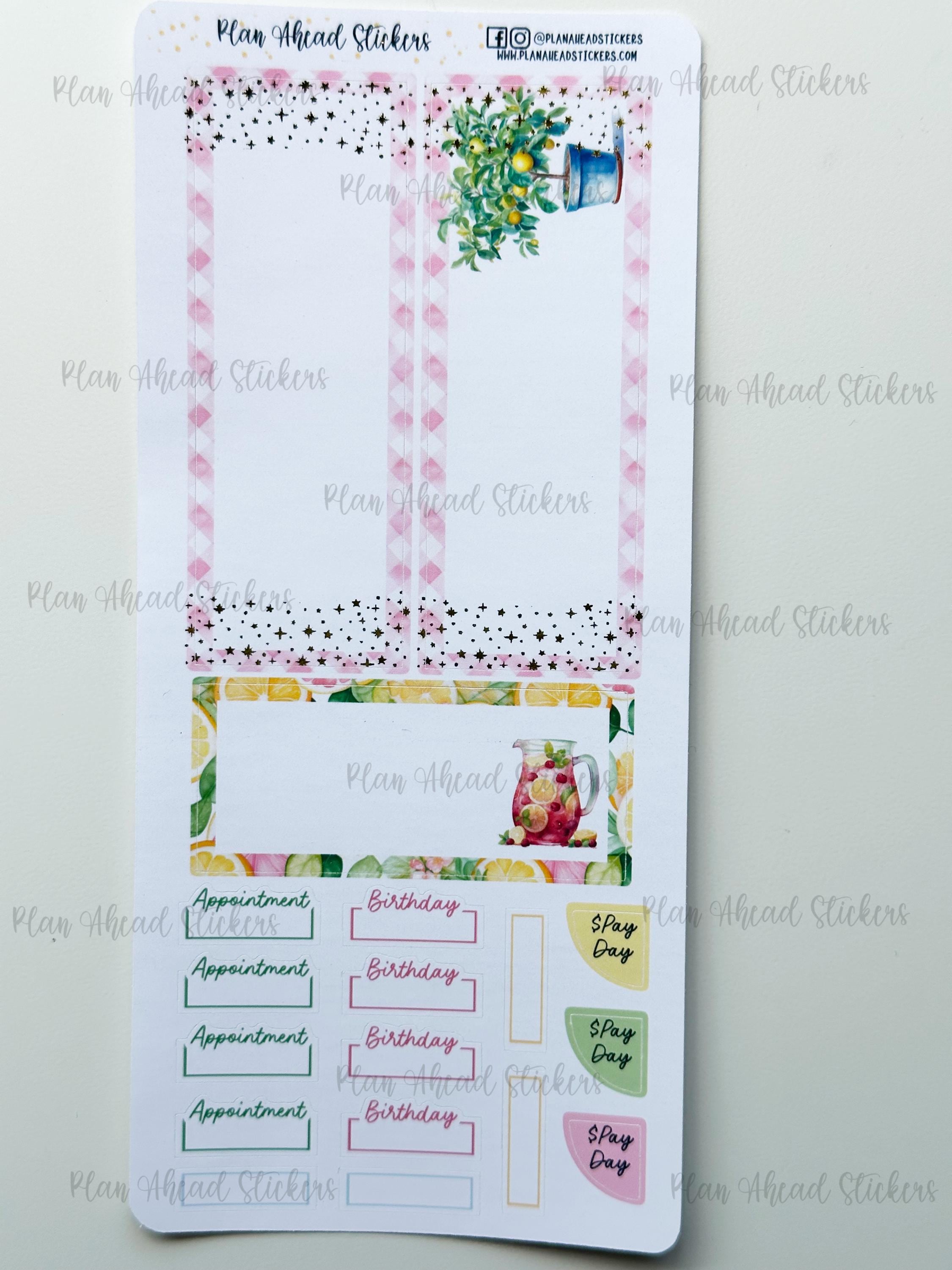 LAST CHANCE JUNE Foiled Lemon Grove Hobonichi Weeks Monthly Sticker Kit ...