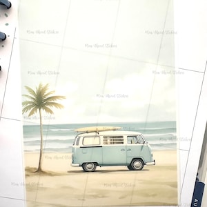 Küsten Ruhe groß Aufkleber Bullet Journaling Boxen Planer Karte machen glücklich Planer Condren Hobonichi Cousin A5 Sommer Strand Urlaub