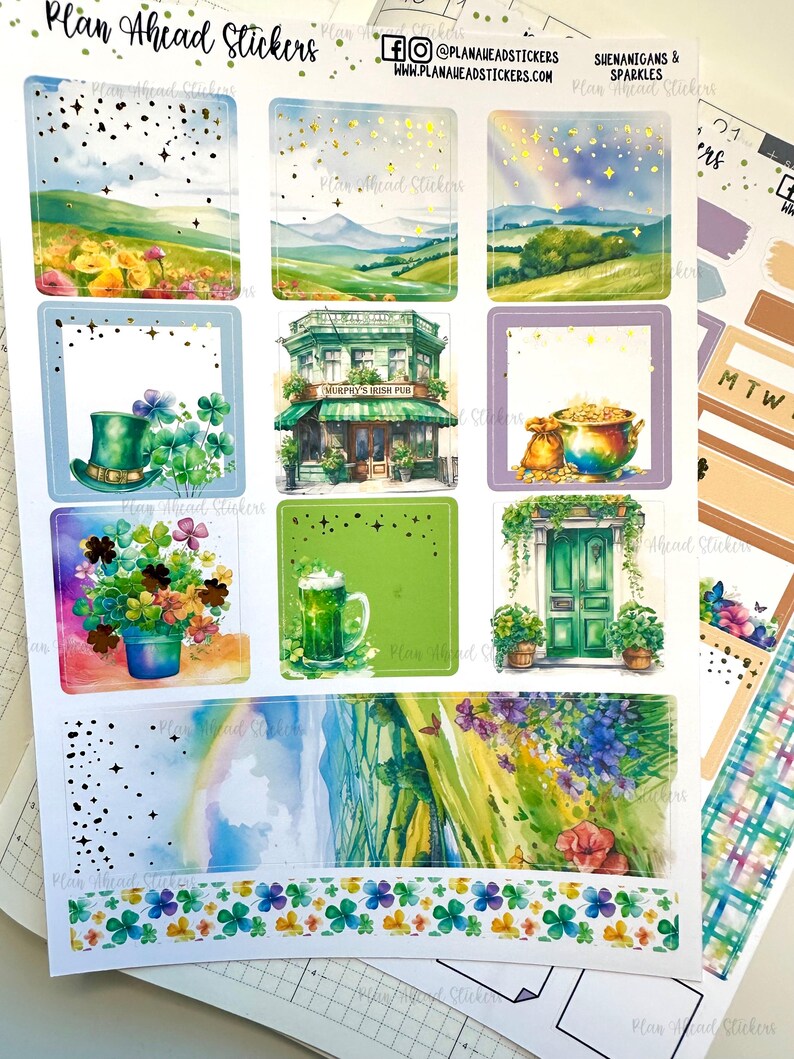 DELUXE FOILED Shenanigans & Sparkles Hobonichi Cousin 2 Page Weekly ...