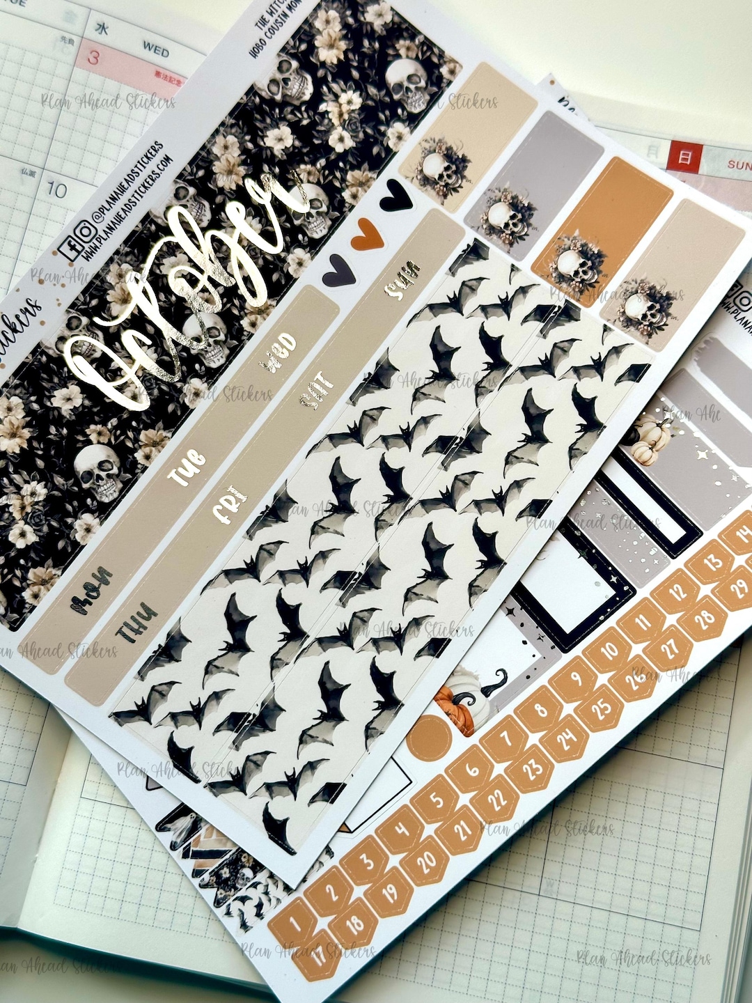 FOILED the Witching Hour Hobonichi Cousin Monthly 2 Page Planner ...