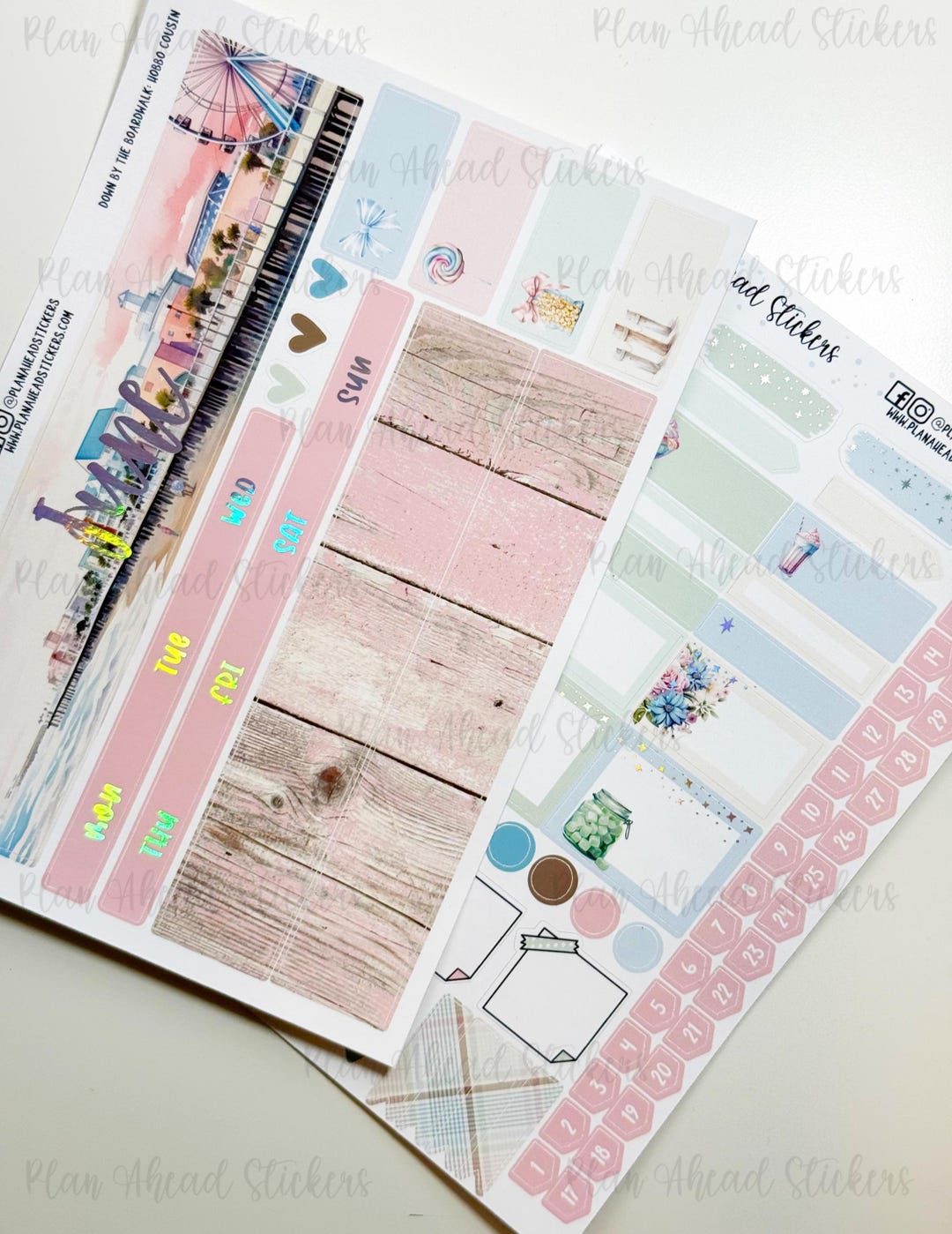 FOILED Down by the Boardwalk June Hobonichi Cousin Monthly 2 Page ...