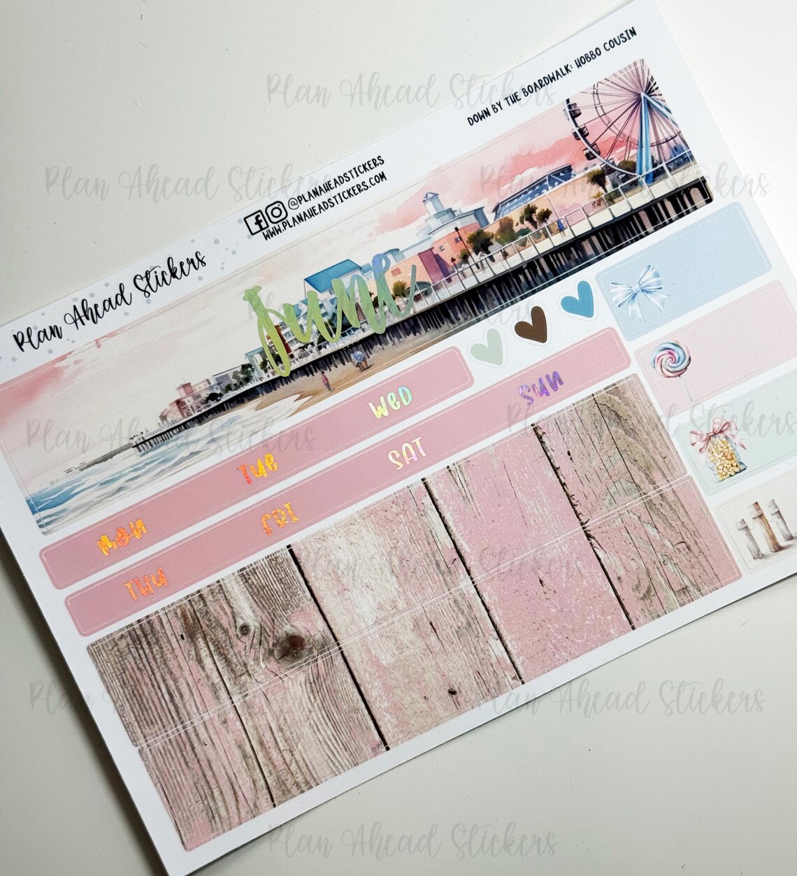 FOILED Down by the Boardwalk June Hobonichi Cousin Monthly 2 Page ...