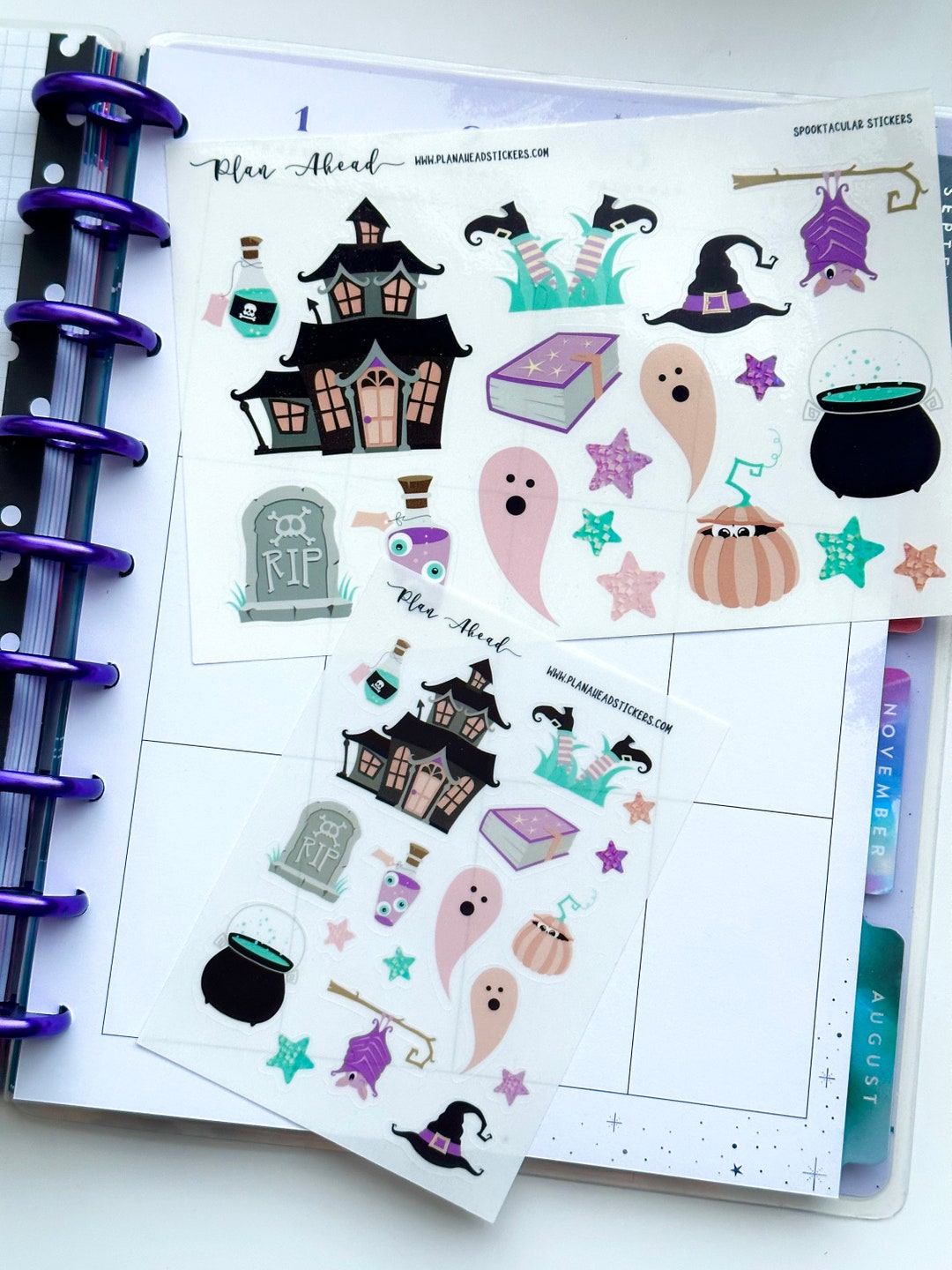 Spooktacular Halloween Glossy Clear or Matte Washi Stickers Erin Condren Bullet Journal Happy 