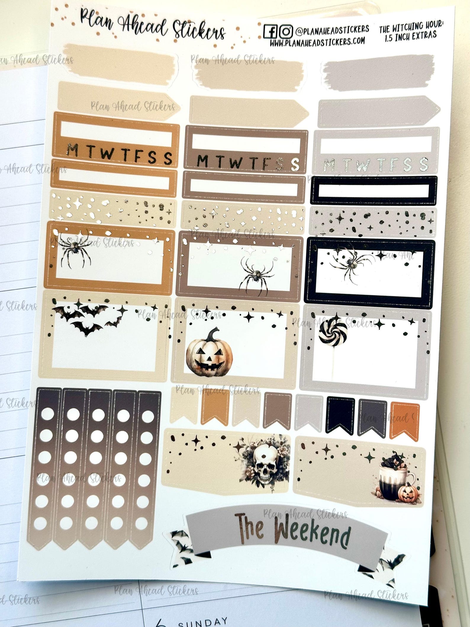 Foiled Witching Hour Planner Stickers: Halloween Weekly Kit - Etsy
