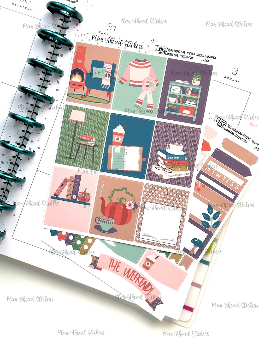 Sweater Weather Planner Stickers | Fall Weekly Kit - Etsy