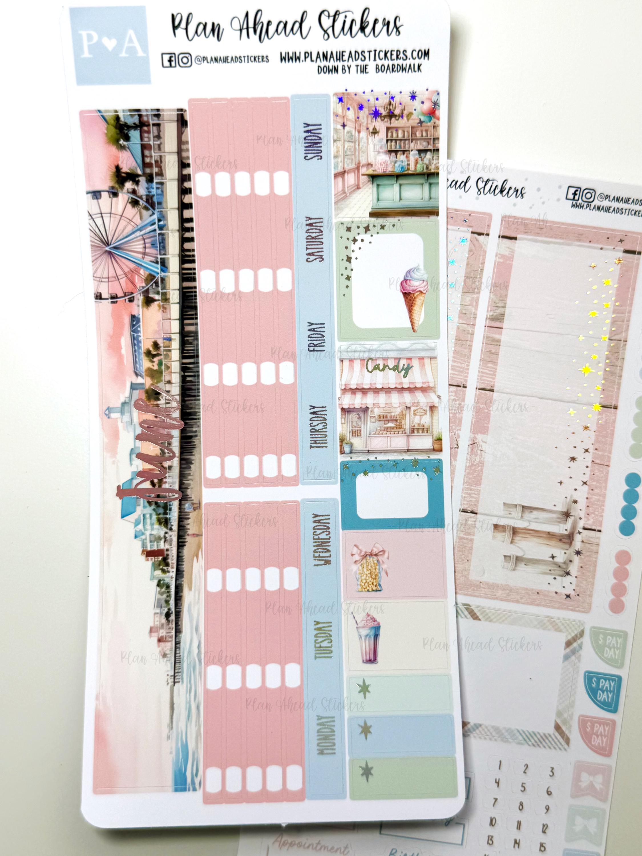 FOILED Down by the Boardwalk June Hobonichi Weeks MONTHLY Sticker ...