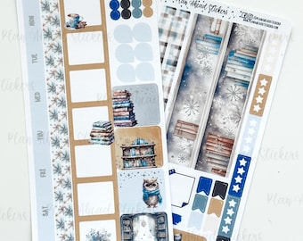 Libros invernales DELUXE FOILED Complemento Semanas Hobonichi Kit de planificador de pegatinas SEMANAL Invierno Nevado Noviembre Diciembre Enero