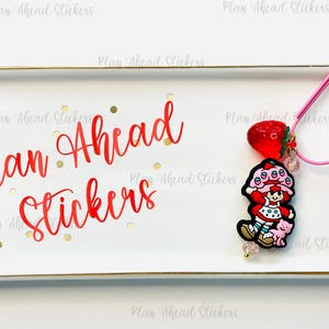 Strawberry Girl Charm, Planner Paper clips, Tn Clips, Planner bookmarks, Planner Paper Clips, Planner Dangles Custard and Shortcake Summer