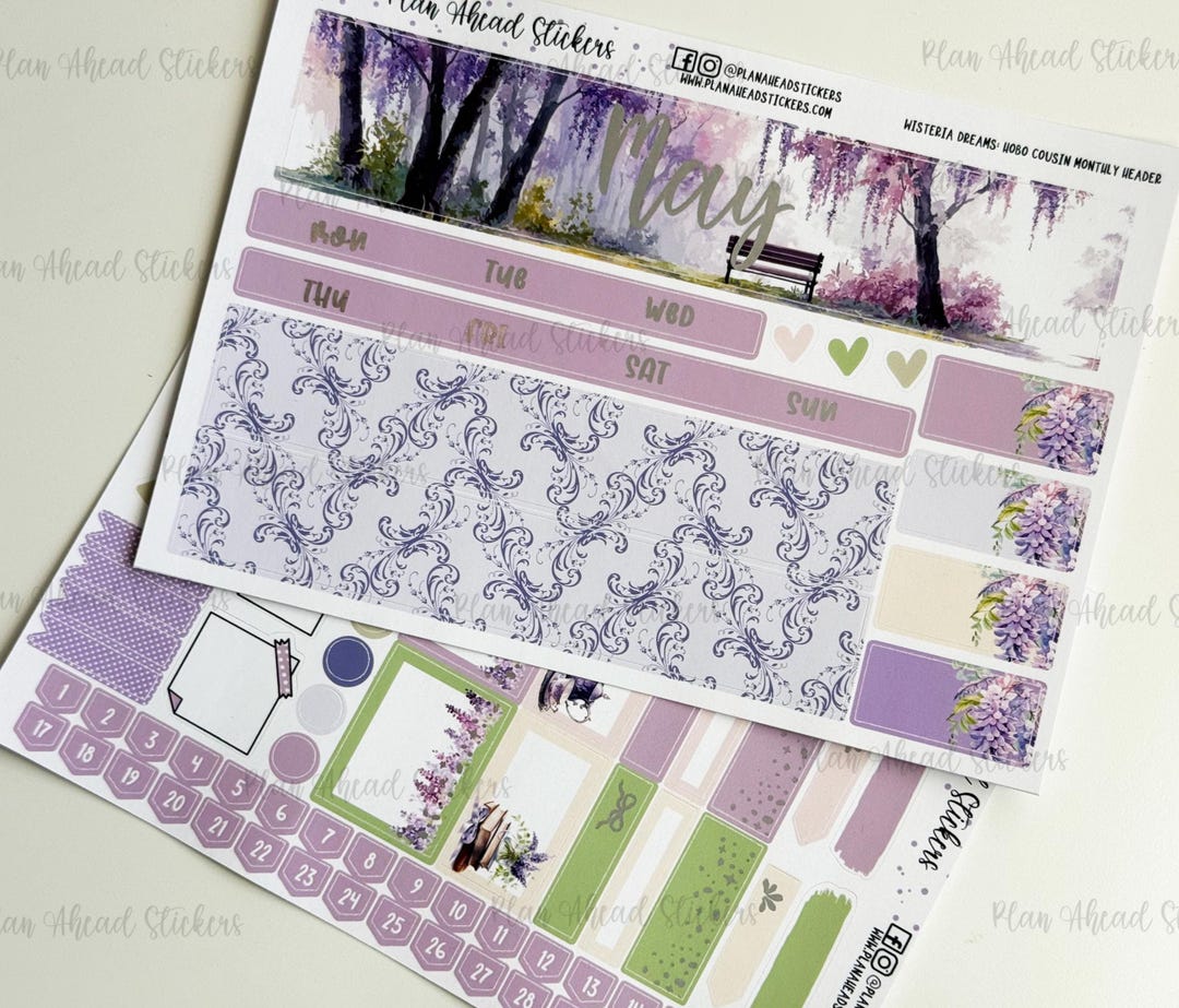 FOILED Wisteria Dreams May Hobonichi Cousin Monthly 2 Page Planner ...