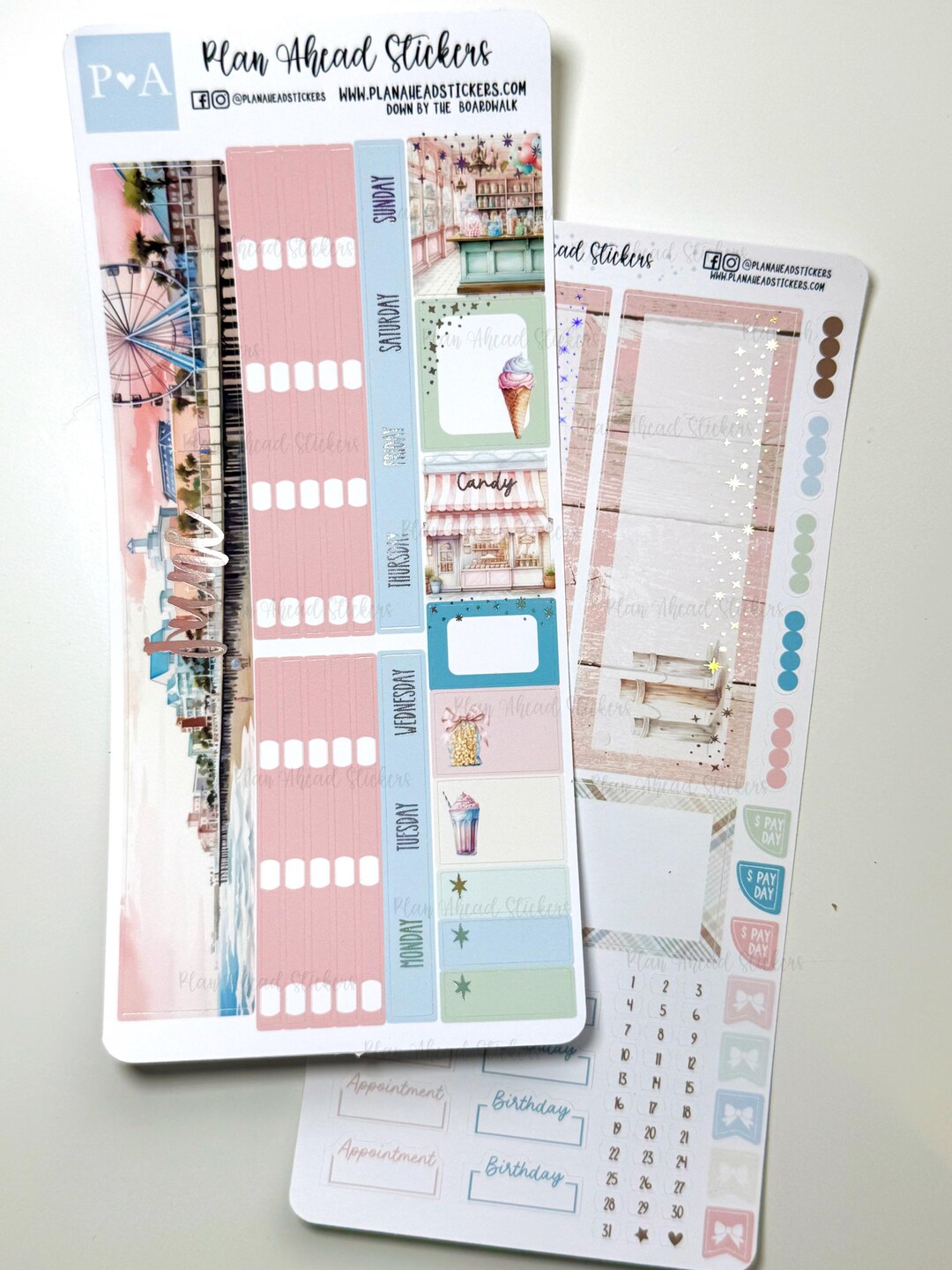 FOILED Down by the Boardwalk June Hobonichi Weeks MONTHLY Sticker ...