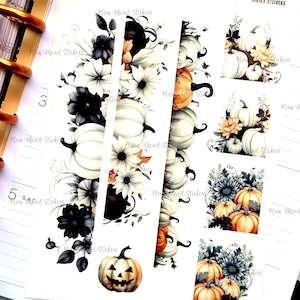 The Witching Hour glanzend helder of mat Washi-randstickers aquarel Bullet Journal planner plakboek kaarten maken Halloween herfst