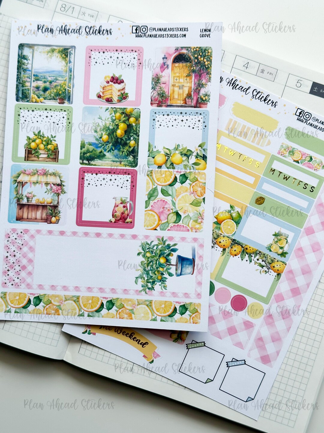 DELUXE FOILED Lemon Grove Hobonichi Cousin 2 Page Weekly Planner ...
