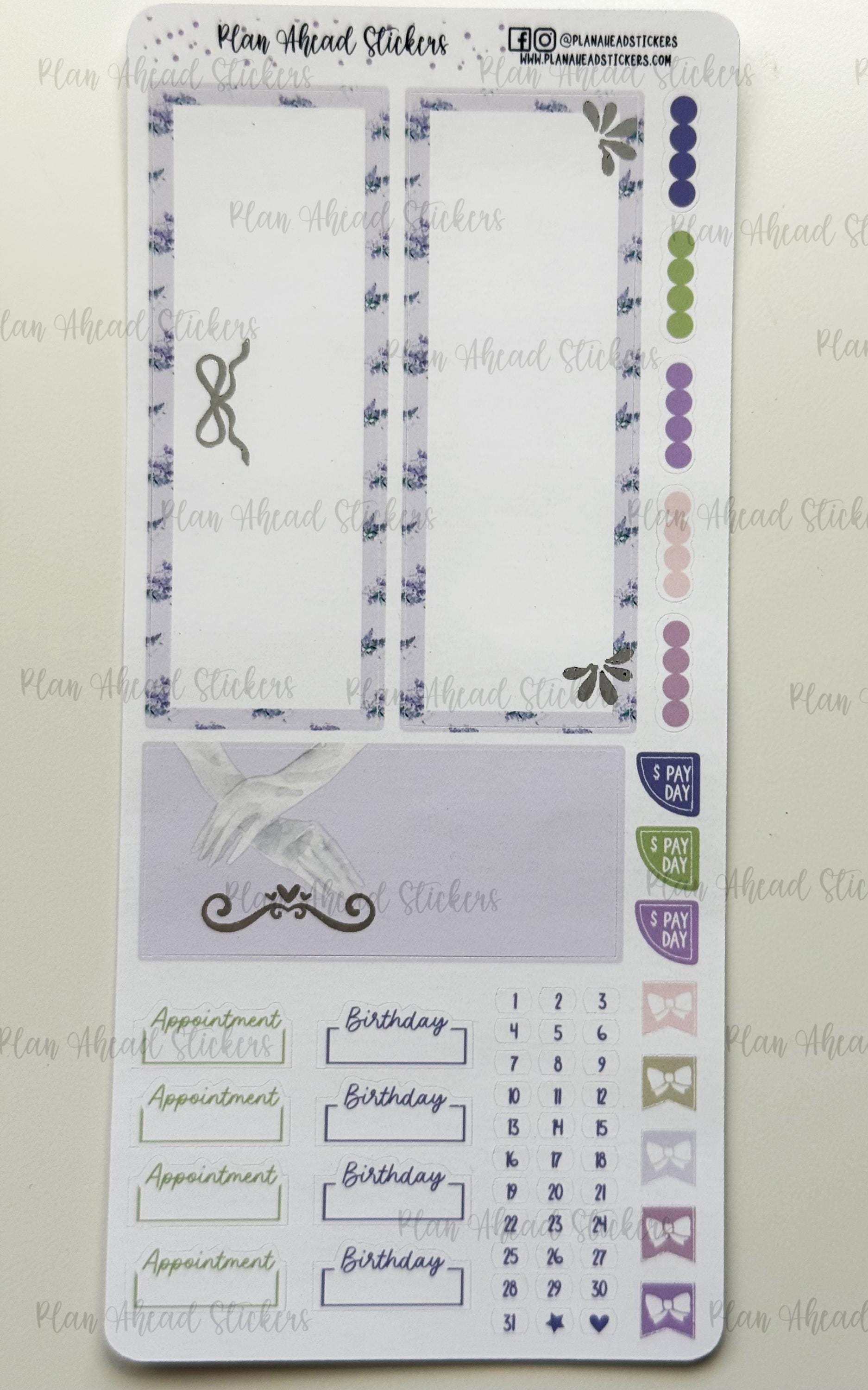 FOILED Wisteria Dreams May Hobonichi Weeks MONTHLY Sticker Planner Kit ...
