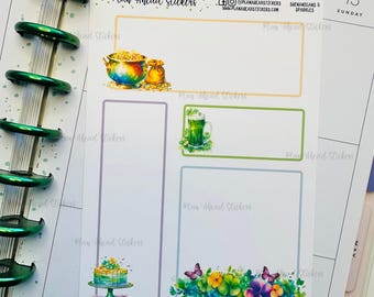 Shenanigans & Sparkles Bullet Journaling Boxes Planner Stickers Happy Planner Erin Condren Hobonichi Cousin A5 Saint Patrick's Day