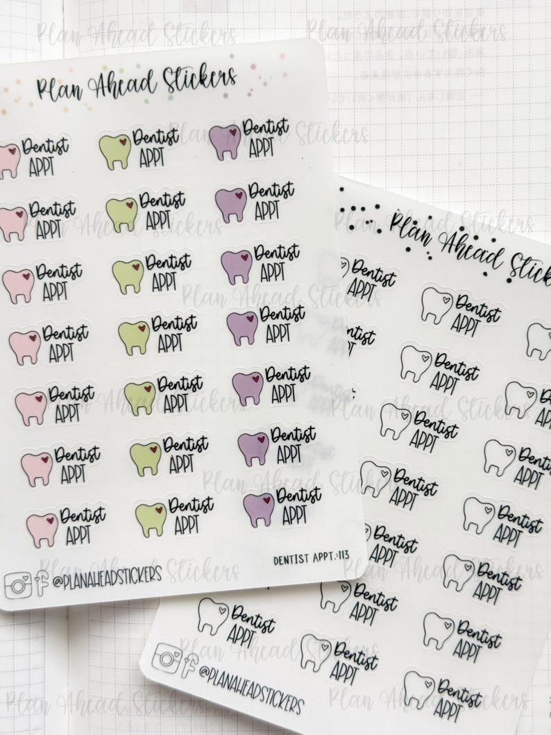 DENTIST Appointment (113) Icon Bullet Journaling Planner Stickers ...