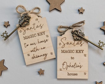 Santas Magic Key | Personalised Santas Magic Key No Chimney | Christmas Key | Christmas Eve Box Present | Magic Key for Child for Christmas