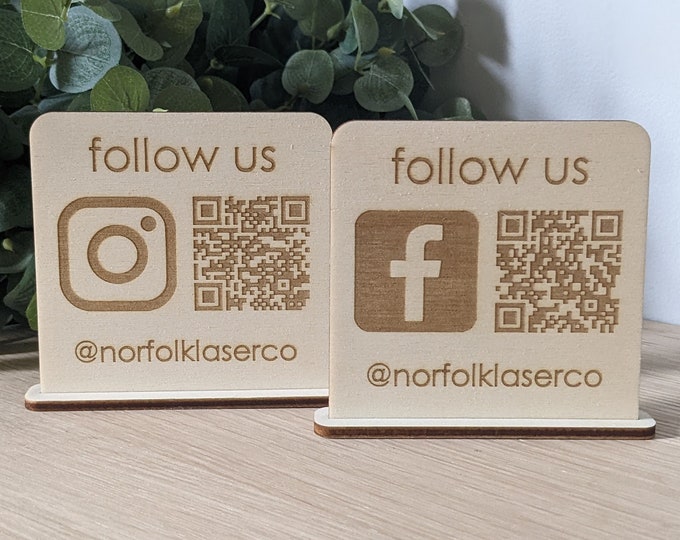 Social Media QR Code Sign | Instagram/facebook QR Code | Follow Us Sign ...