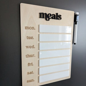 Planificateur de repas hebdomadaire réutilisable | Formule repas | Préparation des repas | Planificateur de repas | Planificateur de repas pour réfrigérateur | Planificateur de repas sur tableau blanc | Formule dîner