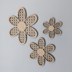 Rattan Inspired Flower | Rattan Flower Wall Art | Rattan Decor | Rattan Nursery Decor | Boho Decor | Scandi Decor | Rattan Flower Art |