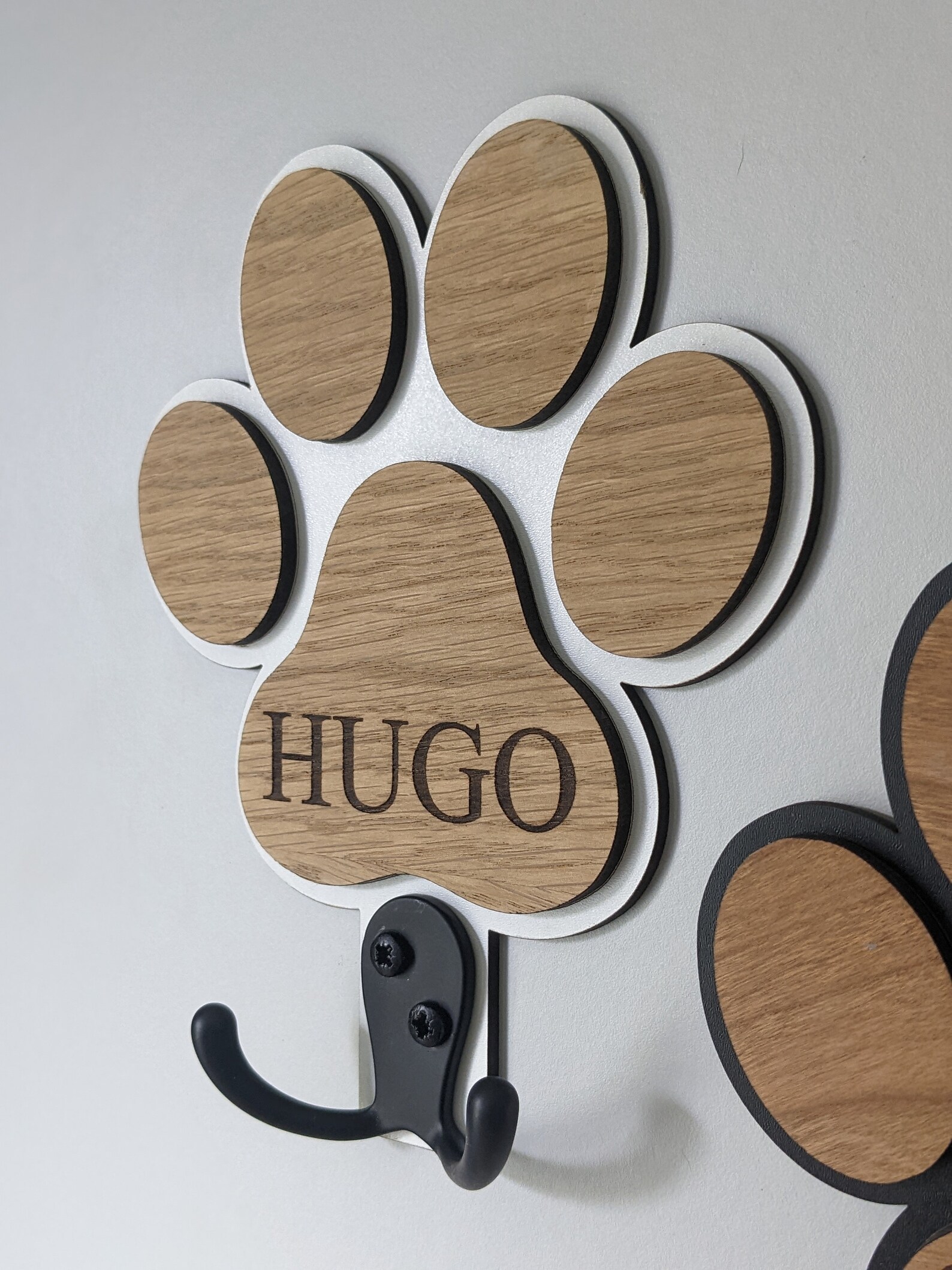 Personalised Dog Lead Hook Dog Lead Holder Dog Paw Print Etsy UK