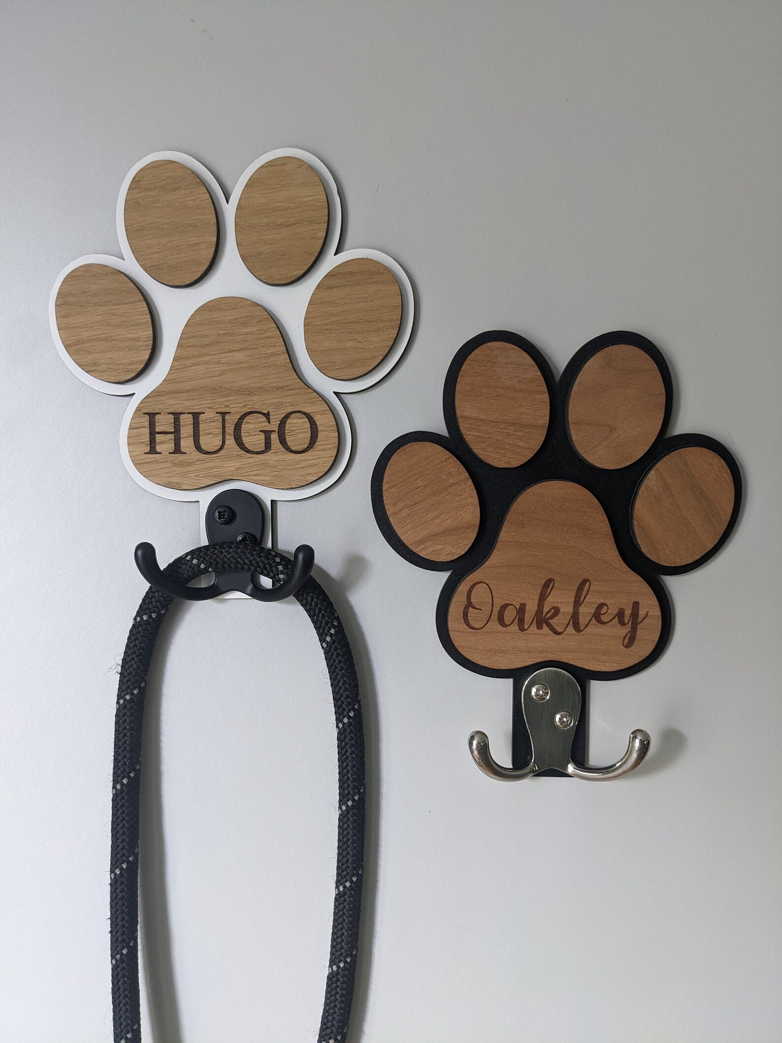 Personalised Dog Lead Hook Dog Lead Holder Dog Paw Print Etsy UK