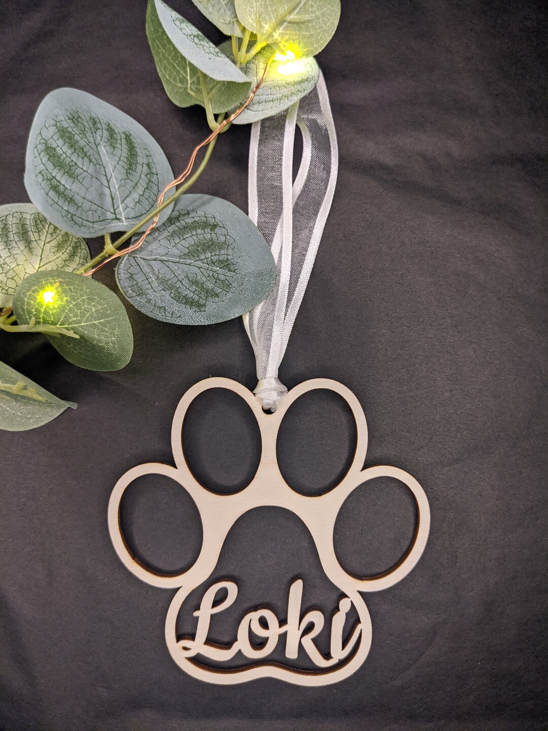 Pet Paw Print Bauble With Name Christmas Decoration Cat Owner Dog Owner