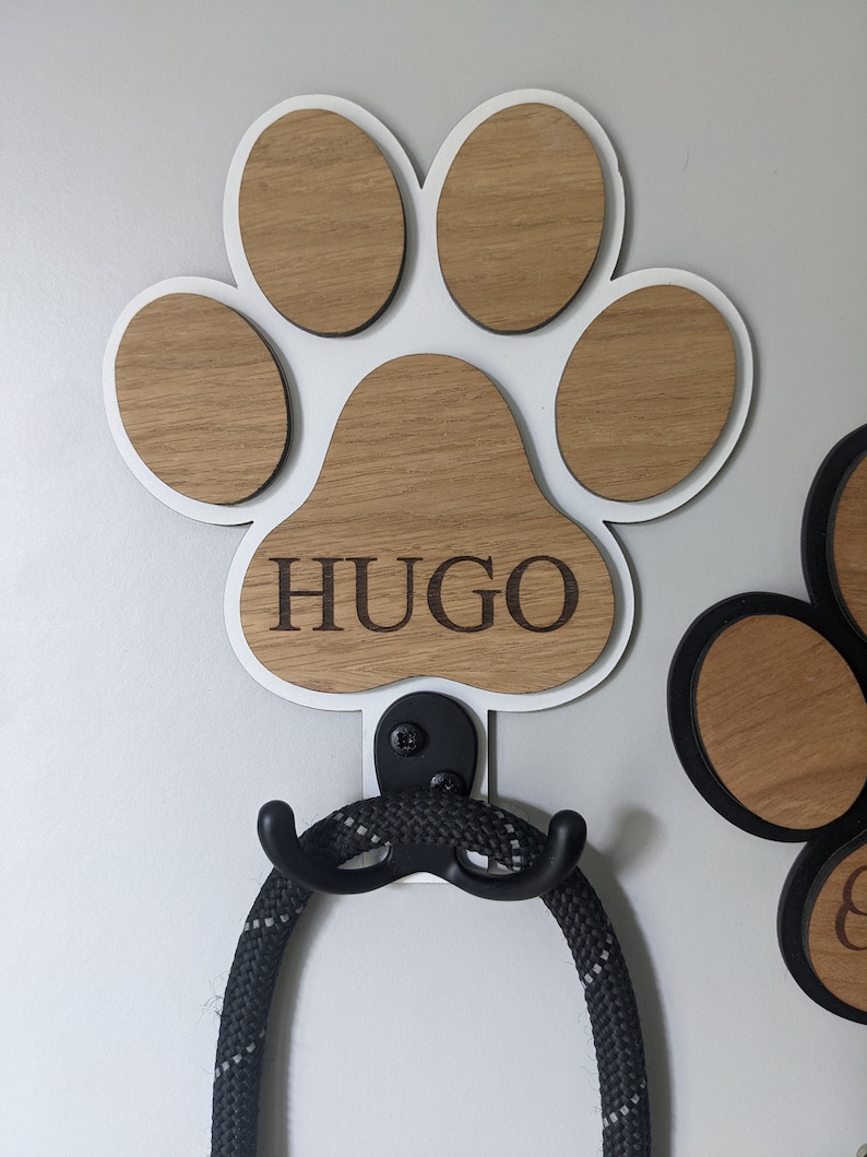 Personalised Dog Lead Hook Dog Lead Holder Dog Paw Print Etsy UK