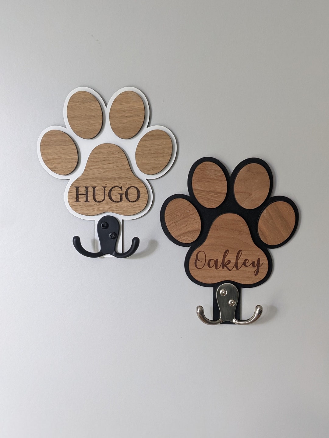 Personalised Dog Lead Hook Dog Lead Holder Dog Paw Print - Etsy