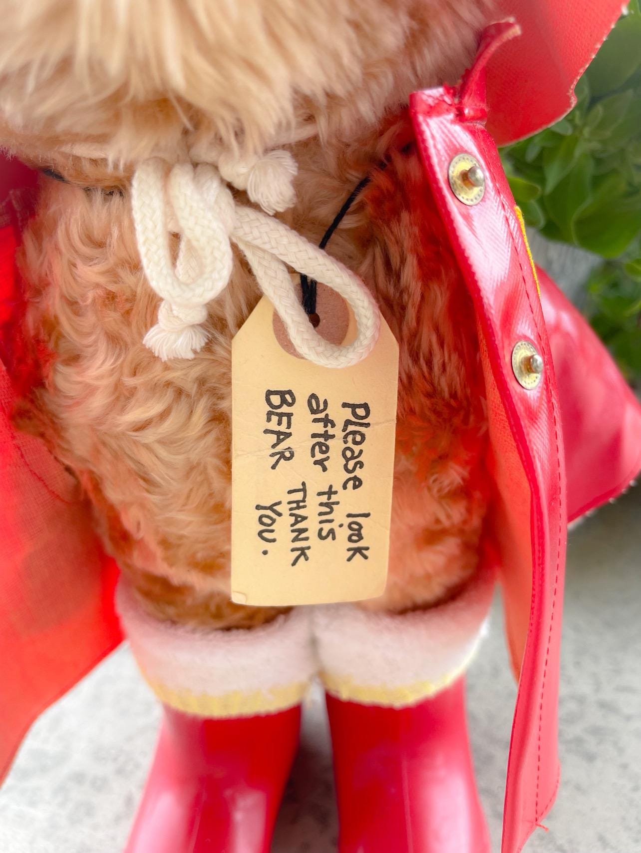Vintage 1975 Paddington Bear by Eden Toys Raincoat, Galoshes
