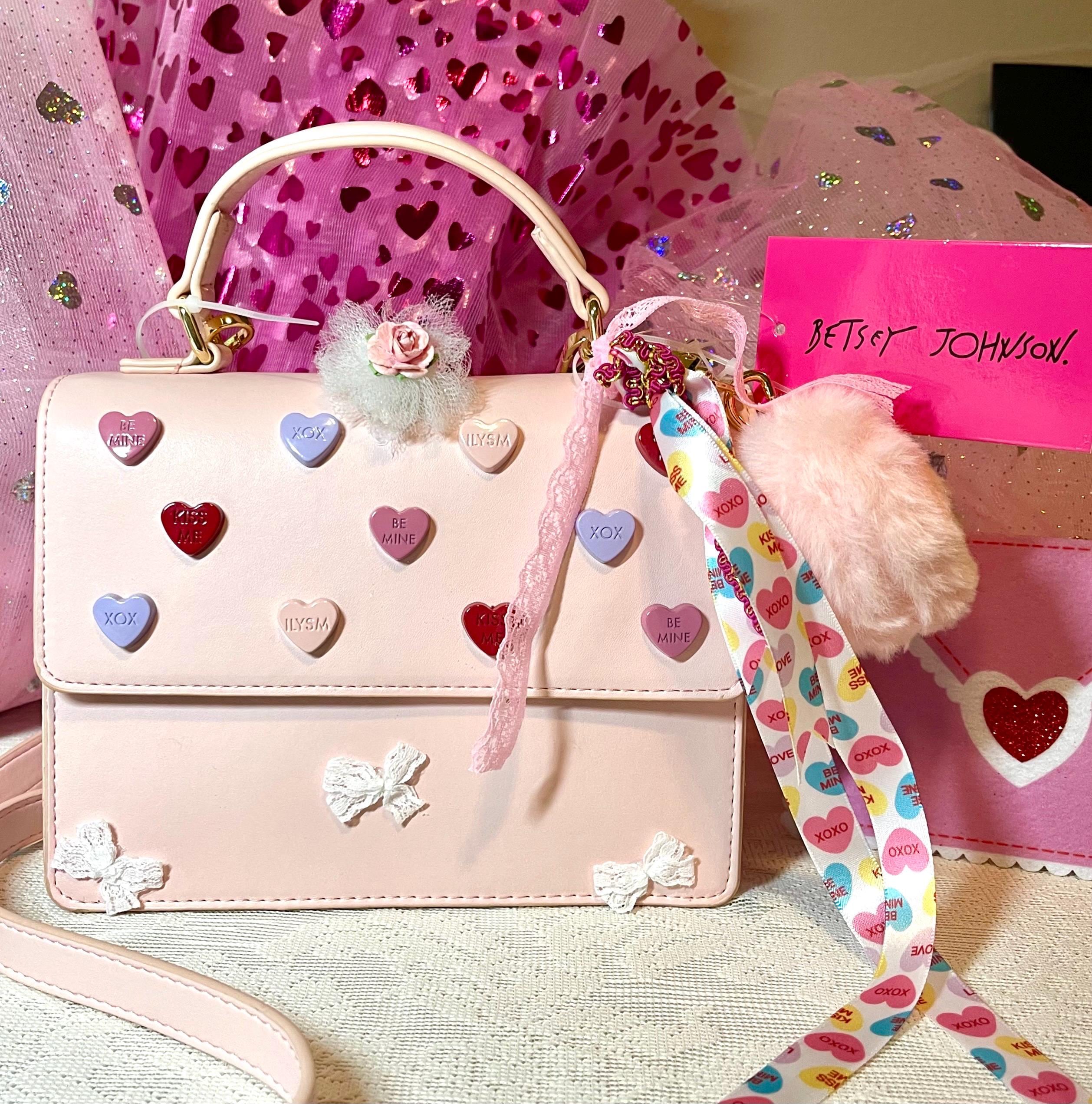 Betsey Johnson Conversation Hearts Candy Sweetheart Crossbody Bag