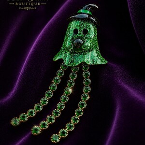 Betsey Johnson Green Ghost Brooch Betsey Johnson Green Ghost Witch Pin Brooch Halloween Green  main image 2