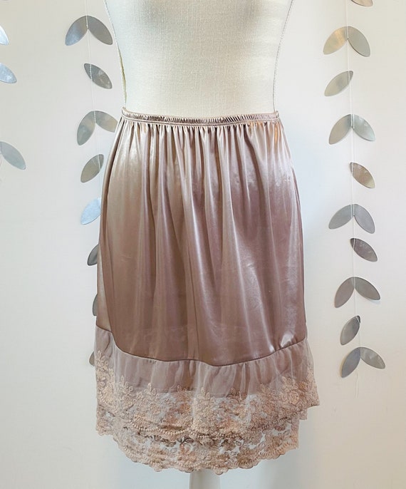 Vintage Double Lace Satin half slip skirt extender