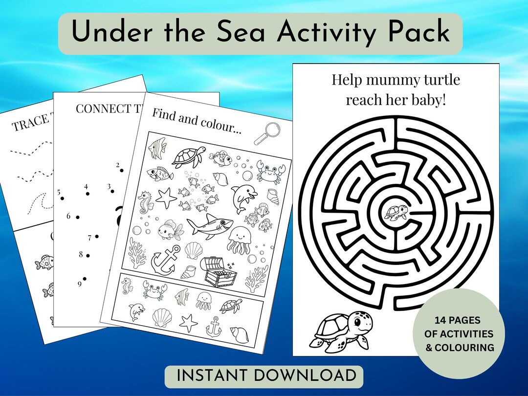 Under the Sea Activity Pack for Kids | Toddler Busy Book Printable ...